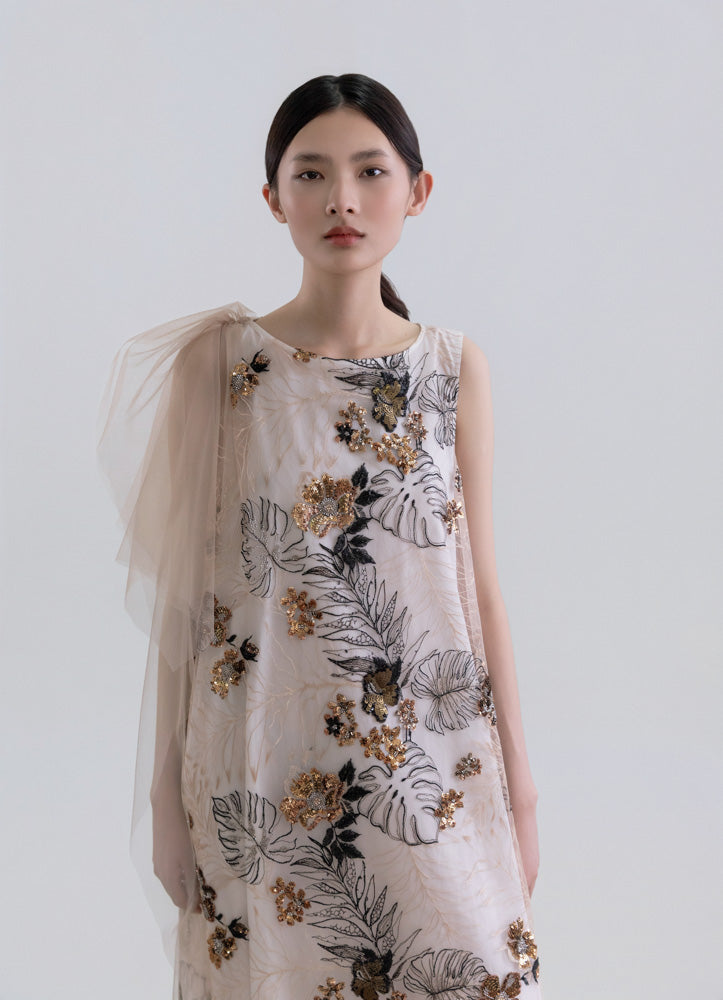 Psophia Gold Tulle dress