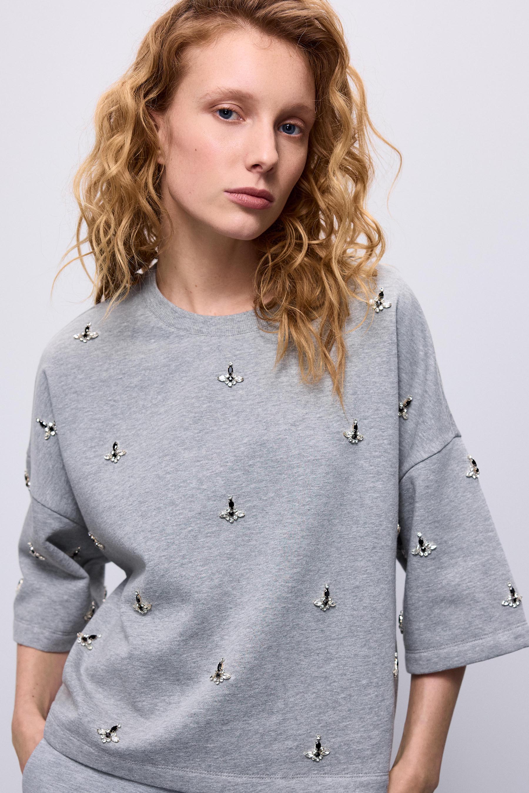 Summum Boxy sweatshirt Embellished 30647